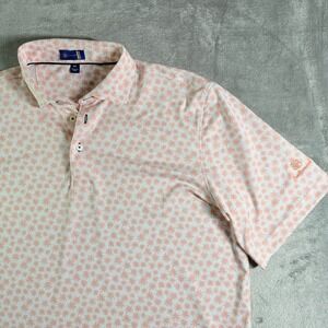 Stitch Golf Mens Polo Shirt M L Palm Leaf Print Prestonwood Performance Golf